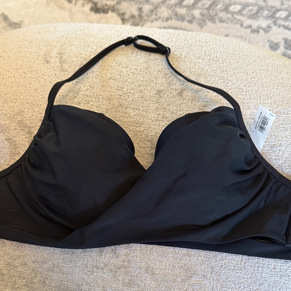 Old Navy Black Push Up Bikini Top Halter Wrap NWT Size L